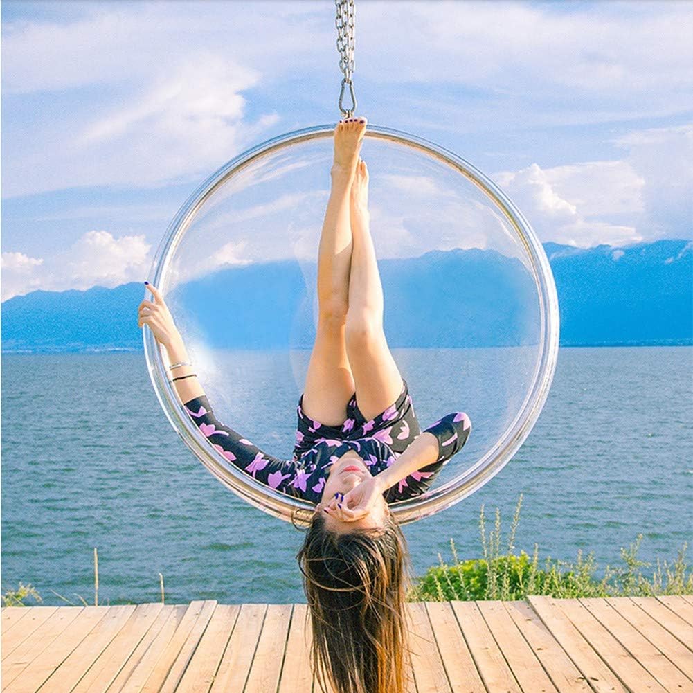 YYBFG Hanging Chair Hanging Basket,Space Acrylic Hemisphere Transparent Bubble Chair, Photo Artifact for Indoor Bedrooms, Balconies, Outdoor Gardens, Poolsides, etc.