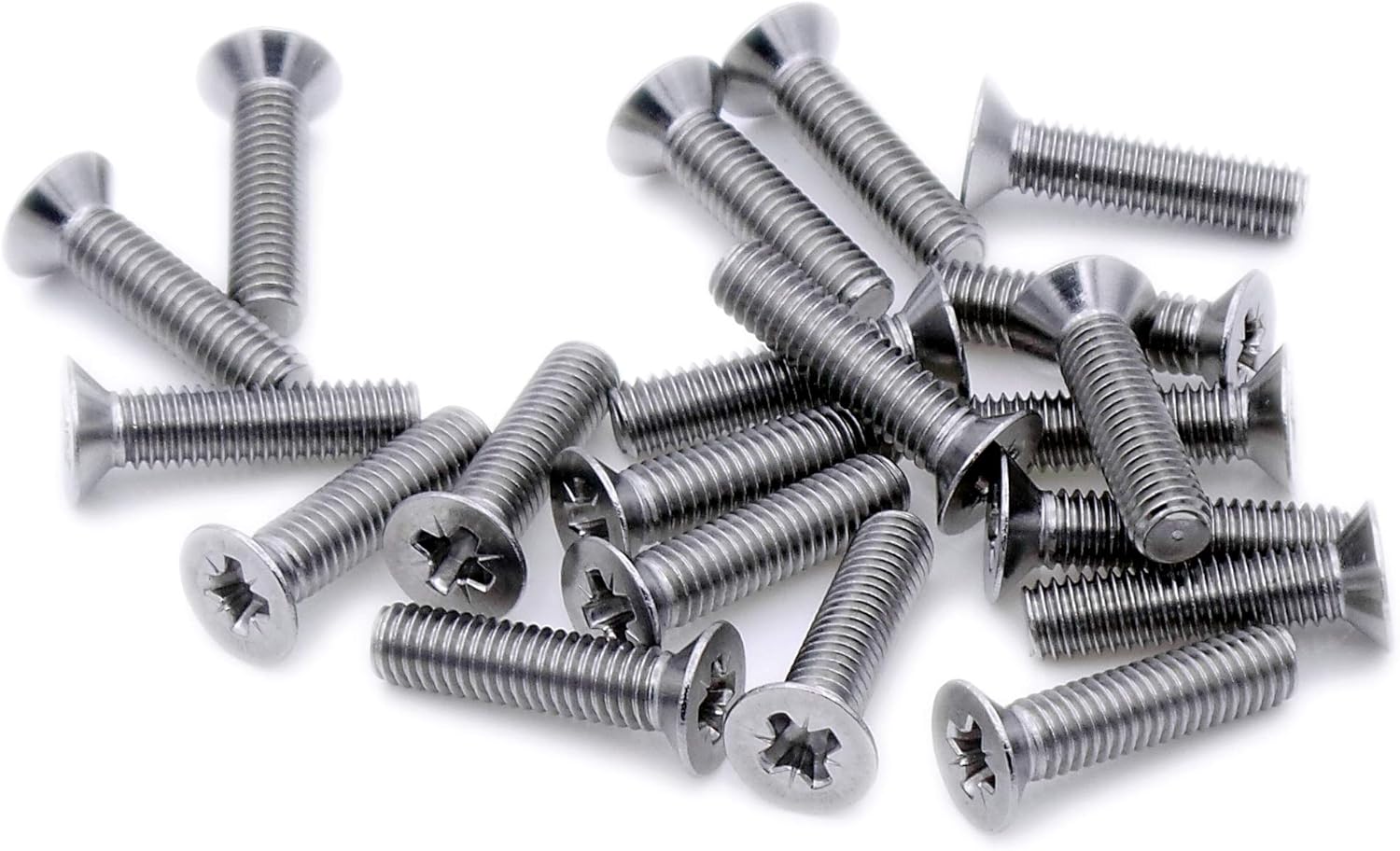 M6 (6mm x 20mm) Pozi Countersunk Machine Screw (Bolt) - Stainless Steel (A2) (Pack of 20), Silver, M6x20 - A2(20)