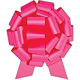 InstaBows Large Gift Bow 12" Pull String Bow Perfect for Gift Wrapping Big Presents Cars Bikes & More (Metallic Pink, 1XBow)