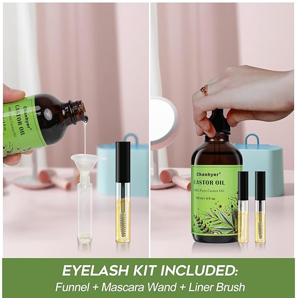CHANHYER CASTOR OIL NATURAL COLD-PRESSED,100% PURE,MOISTURIZING FOR SKIN, HAIR CARE, HEXANE FREE,EYELASH GROWTH SERUM, PERFECT FOR MASSAGE(4 FL OZ/ 118 ML)