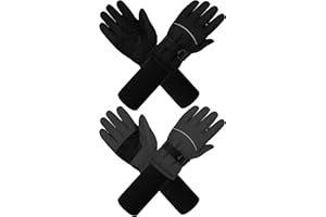 Cooraby 2 Pack Long Kids Winter Ski Gloves Waterproof Warm Snow Gloves Thick Unisex Mitten Gloves for Girls Boys