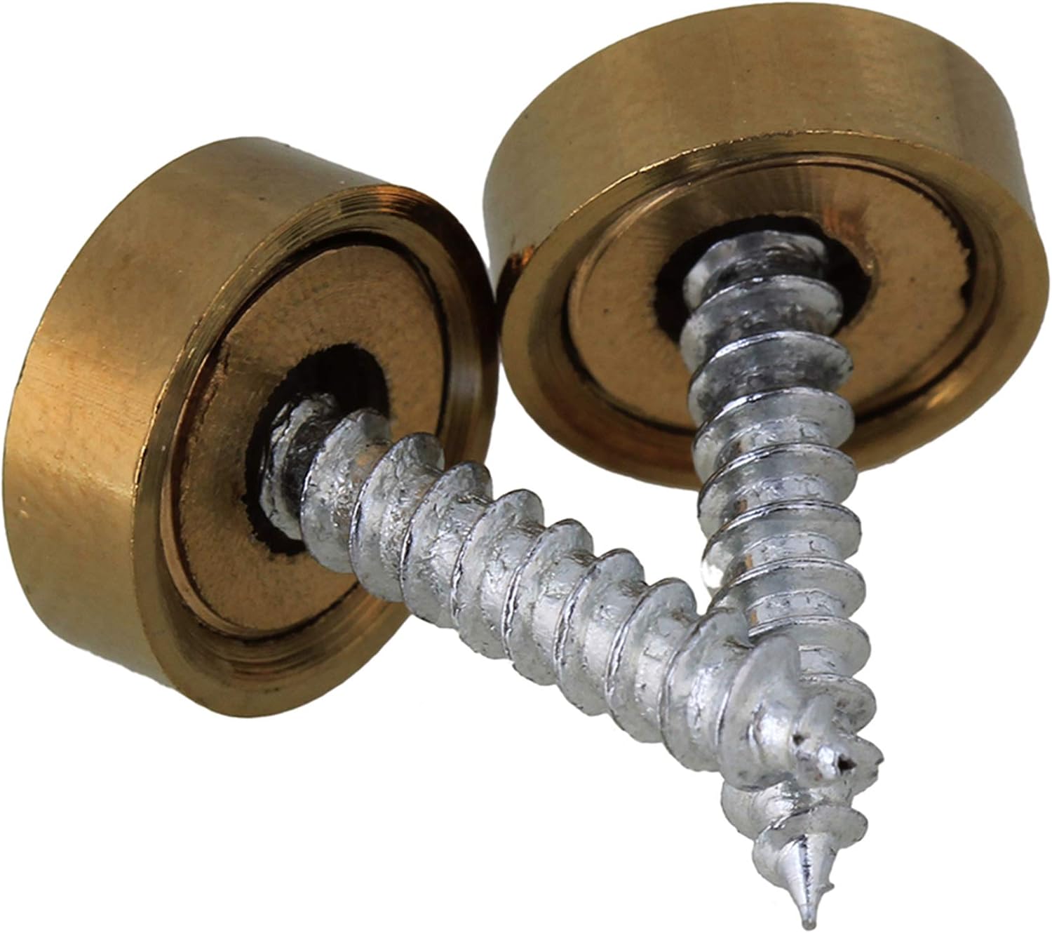Mxfans 9.3mm Decorative Brass Mirror Screw Caps Covers Golden Nails for Mirrors Pack of 8, Golden, Silver, 10mm - Image 4