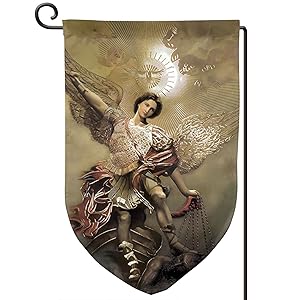 Archangel Michael Garden Flags Outside Flag Porch Patio Yard Flags Outdoor Decorative Banner 12.8x18in