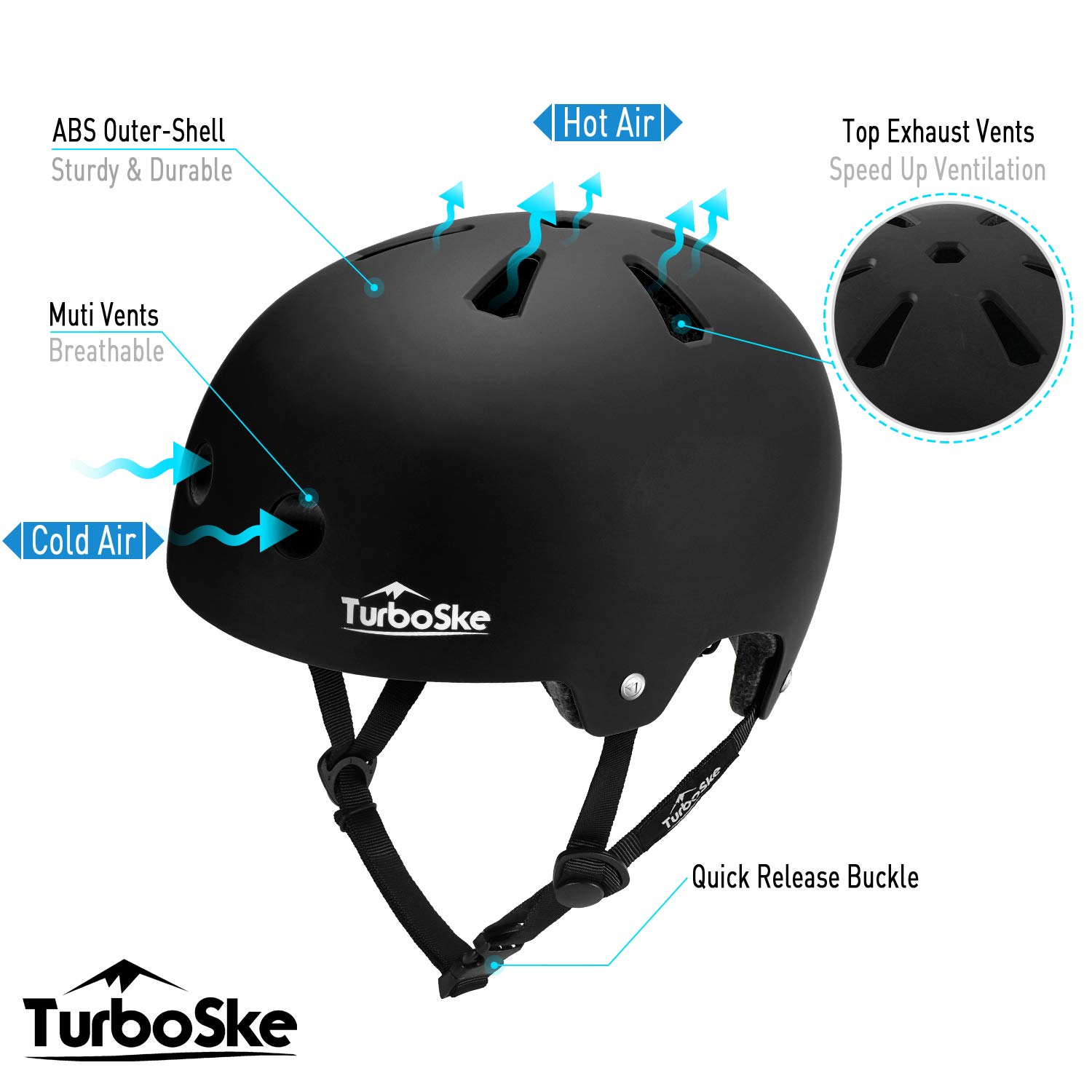 Skateboard Helmet, BMX Helmet, Multi-Sport Helmet, Bike Helmet for Kids, Youth, Men, Women