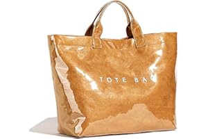 BBIQI Tote Bag for Women Large PVC Tote Bag Letters Print Plastic Handbag for Christmas Gift