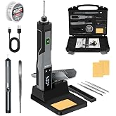 Soldering Iron Kit Cordless Portable 3200mAh Battery USB Rechargeable | 5s Fast Heat 392-932℉, Auto Sleep, 14-in-1 Wireless Soldering Iron Welding Gun Tool for Precision Electronics PCB DIY