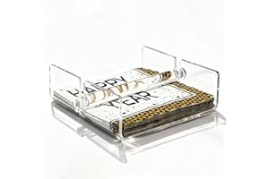 WORHE Napkin Holder for Table Clear Acrylic Guest Towel Dispenser for Bathroom Kitchen, Cocktail Paper Hand Towels Storage Tr