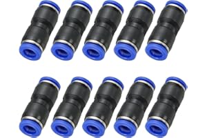 PATIKIL 5/16 Inches Push to Connect Fittings, 10Pcs Plastic Air Line Hose Fitting Quick Release Pneumatic Connectors Straight