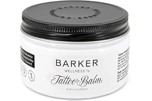 Barker Wellness Tattoo Balm - Natural Vegan Aftercare with Bisabolol, Helichrysum & Vitamin E - Brightens Old Tattoos, Protec