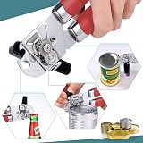 Lychico 3-in-1 Tin Opener Heavy Duty Red Stainless Steel Handheld view 2