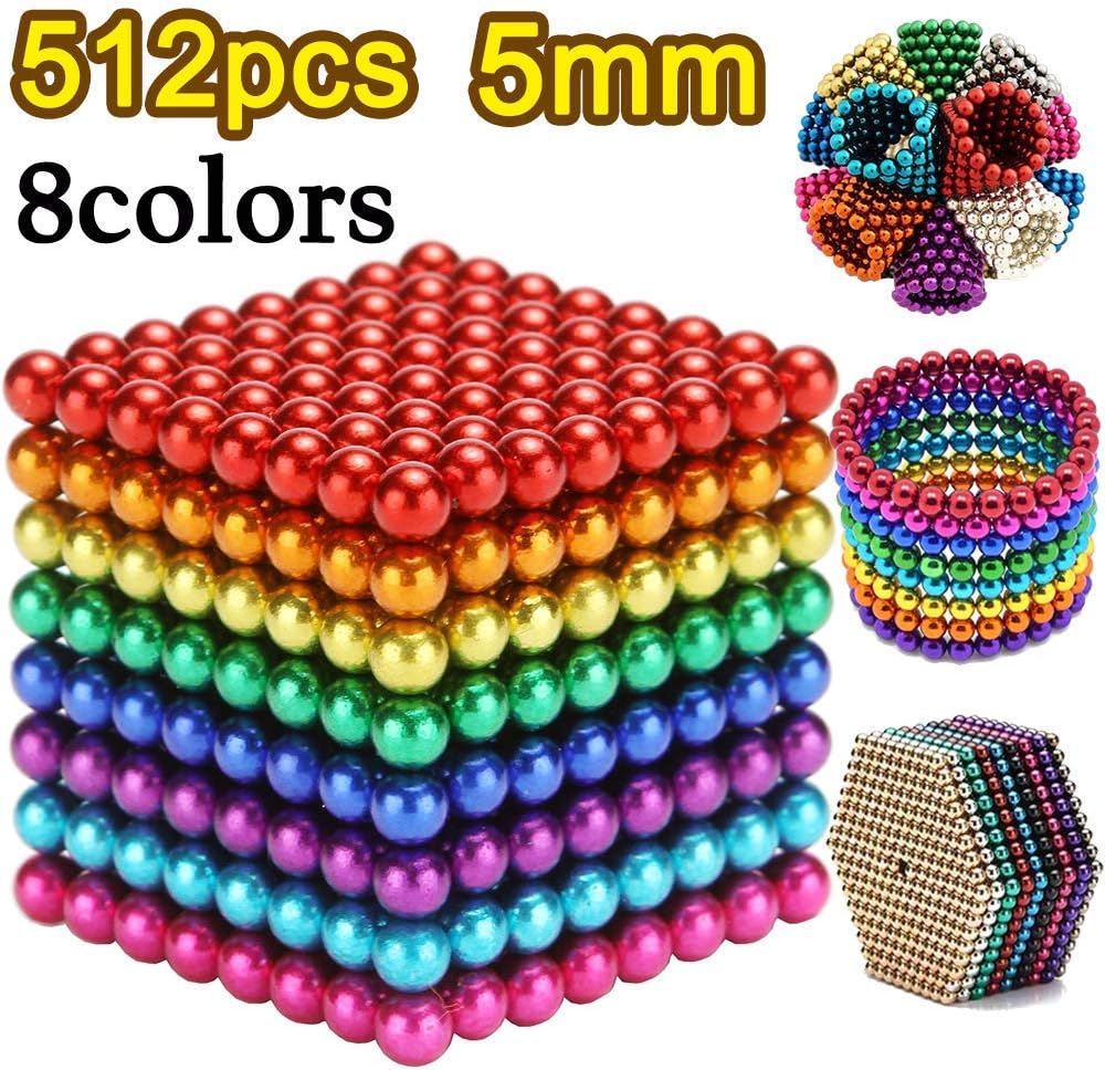 Sea Plan 5MM Magnets Sculpture Building Blocks Toys for Sculpture Stress Relief Magnet Intelligence Development - Office Toy for Adults (512pcs 8colors)