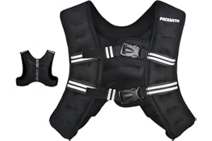 PACEARTH Weighted Vest, 6lb/12lb/16lb/20lb/25lb/30lb Weight Vest with Reflective Stripe, Body Weight Vests Adjustable for Men, Women Workout, Strength Training, Running, Walking, Jogging