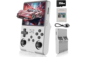 Hedlaoy R40S Pro Handheld Game Console,30000 HD Games Mini Retro Gaming Console,3.5-Inch IPS Screen,Built in 45 Emulators,256GB SD Card,3800mAh Battery
