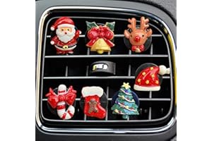 JOWXSX Maxtech Christmas Car Air Freshener for Women Men, 7 Pcs Merry Christmas Air Freshener Vent Clips Sparkly Christmas Car Accessories for Girls Boys