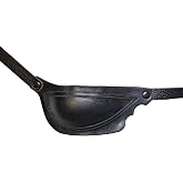 Handmade Black Real Leather Eye Patch. Suitable for Permanent Use. Medical eyepatch for Left or Right Eye.