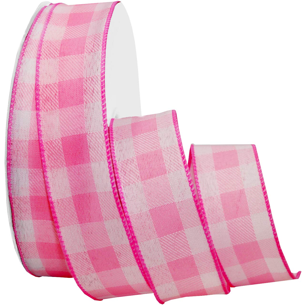 Morex Ribbon Gingham Style Ribbon, 1-1/2 inch by 50 Yards, Light Pink