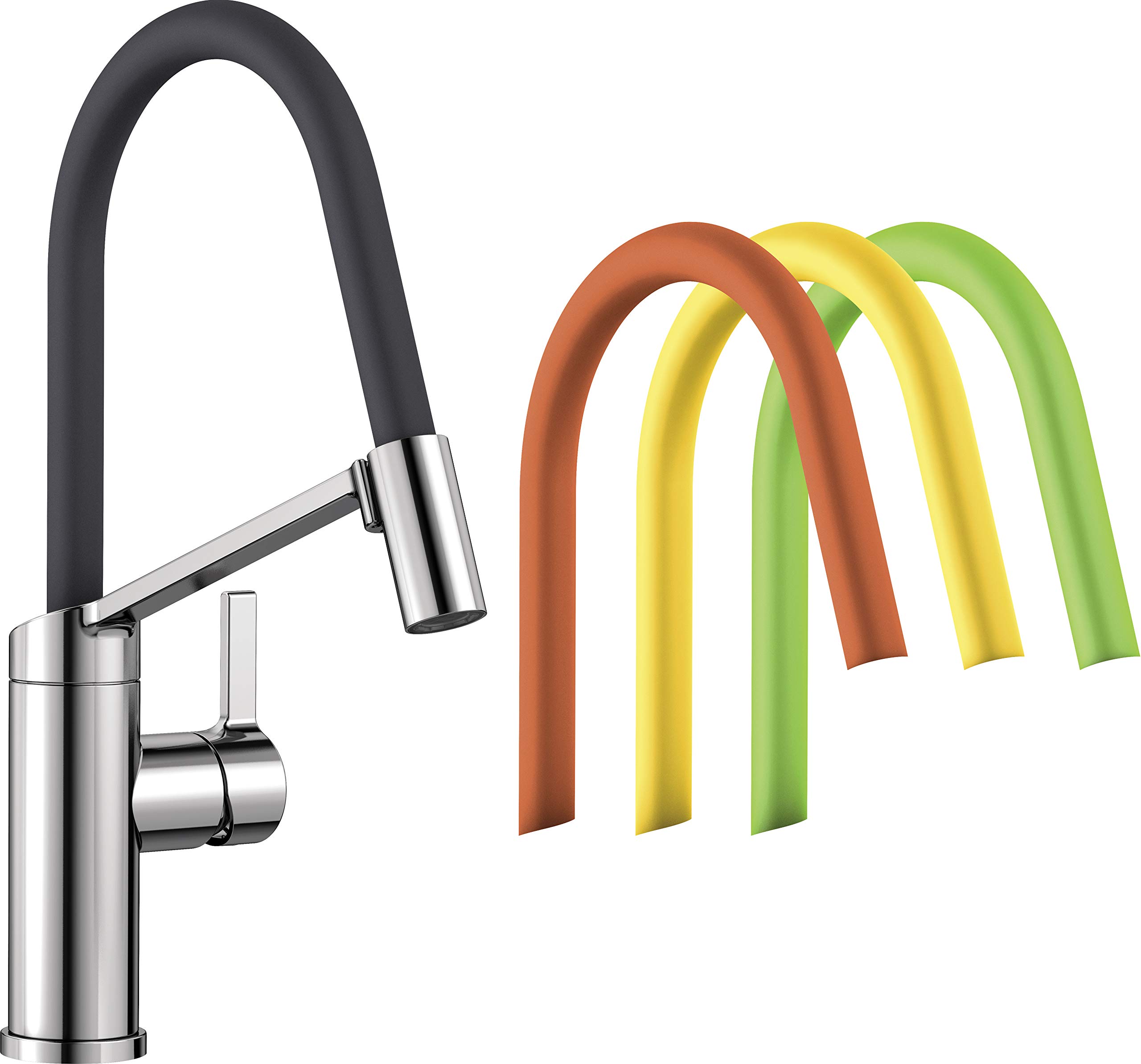 BLANCO VIU-S | Kitchen Mixer tap in Chrome | High-Pressure | with Pull-Out Hose | Non-Return Valve | Ceramic Cartridge | Assured Water Quality & Water-Saving | [9.6x21.7x33.2 cm]