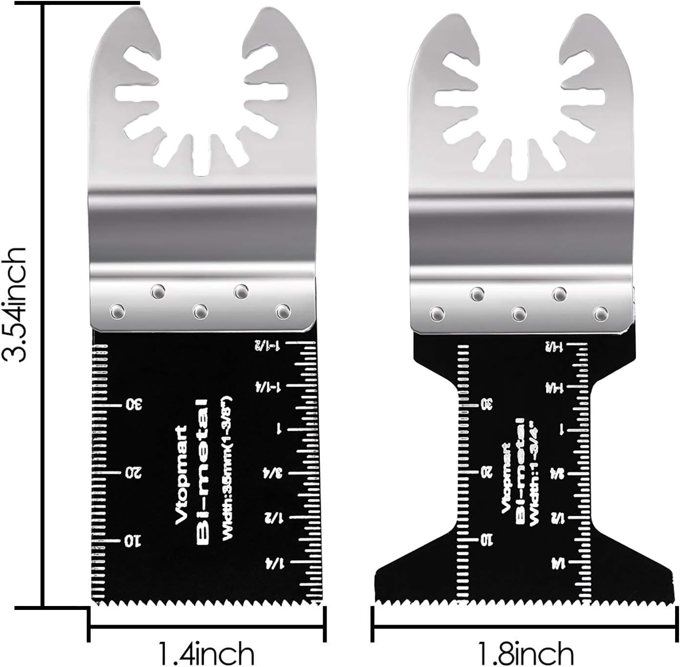 Vtopmart 20 Metal Wood Oscillating Multitool Quick Release Saw Blades Compatible with Fein Multimaster Porter Cable Black & Decker Bosch Dremel Craftsman Ridgid Ryobi Makita Milwaukee Dewalt Rockwell - - 