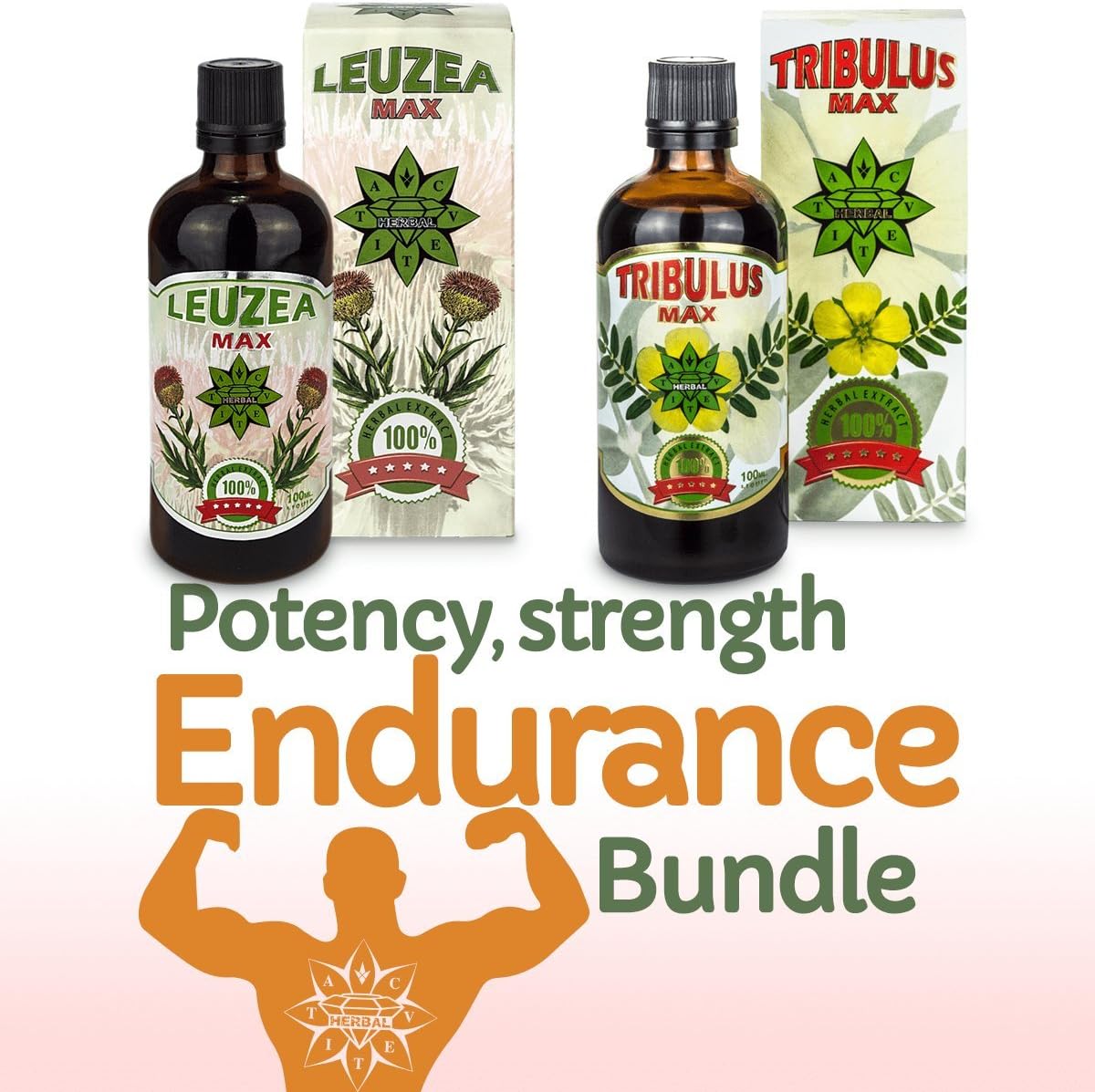 Cvetita Herbal, Tribulus Terrestris & Leuzea Bundle,Potency, Strength, Endurance, Muscle Fuel Anabolic Lean Muscle