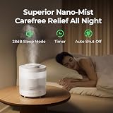 Homvana H103 Humidifier 1.5 L Top-Fill 3-in-1 Night Light Auto Mode view 3