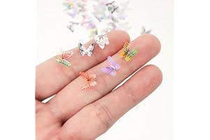 HOMICO 50PCS Mini Butterflies for Crafts Dollhouse Miniatures Resin Mini Things Tiny Butterflies for Fairy Garden Dollhouse Micro Landscaping Decoration
