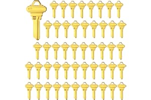 WAH YUE HING Brass Finish SC1 Key Blanks, Uncut Blank Keys, Pack of 50 Keys