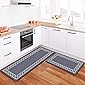 LuxStep Kitchen Mat Set of 2 Anti Fatigue Mat, PVC Non Slip Kitchen Rugs and Mats Waterproof Memory Foam Kitchen Rug…