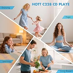 HOTT Portable CD Player Built-in 4 Speakers Stereo