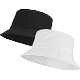 Umeepar Unisex 2 Pack Cotton Bucket Hat Packable Sun Hat for Men Women
