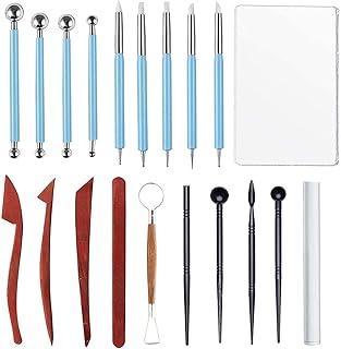 VieVogue Polymer-Ton-Werkzeuge, Keramik-Werkzeuge, Modellierset, Wachs-Werkzeuge zum Formen, Prägen, Modellieren, für Ton, Seife, Modellieren in Schulen und zu Hause, sicher für Kinder, 20 Stück