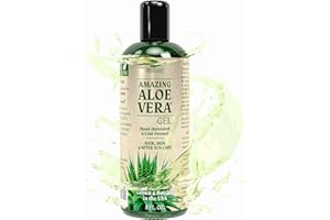 Green Leaf Naturals Amazing Aloe Vera Gel - Freshly Cut, 100% Pure Aloe, Premium Quality, Vegan, Unscented - Natural Sunburn Relief, After Shave, Skin, Face & Hair Care 8oz