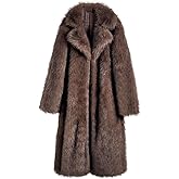 LISHUVICKSIONSTU Women's Shaggy Faux Fur Warm Maxi Overcoat Outwear,Fluffy Winter Parka Long Jackets Coats