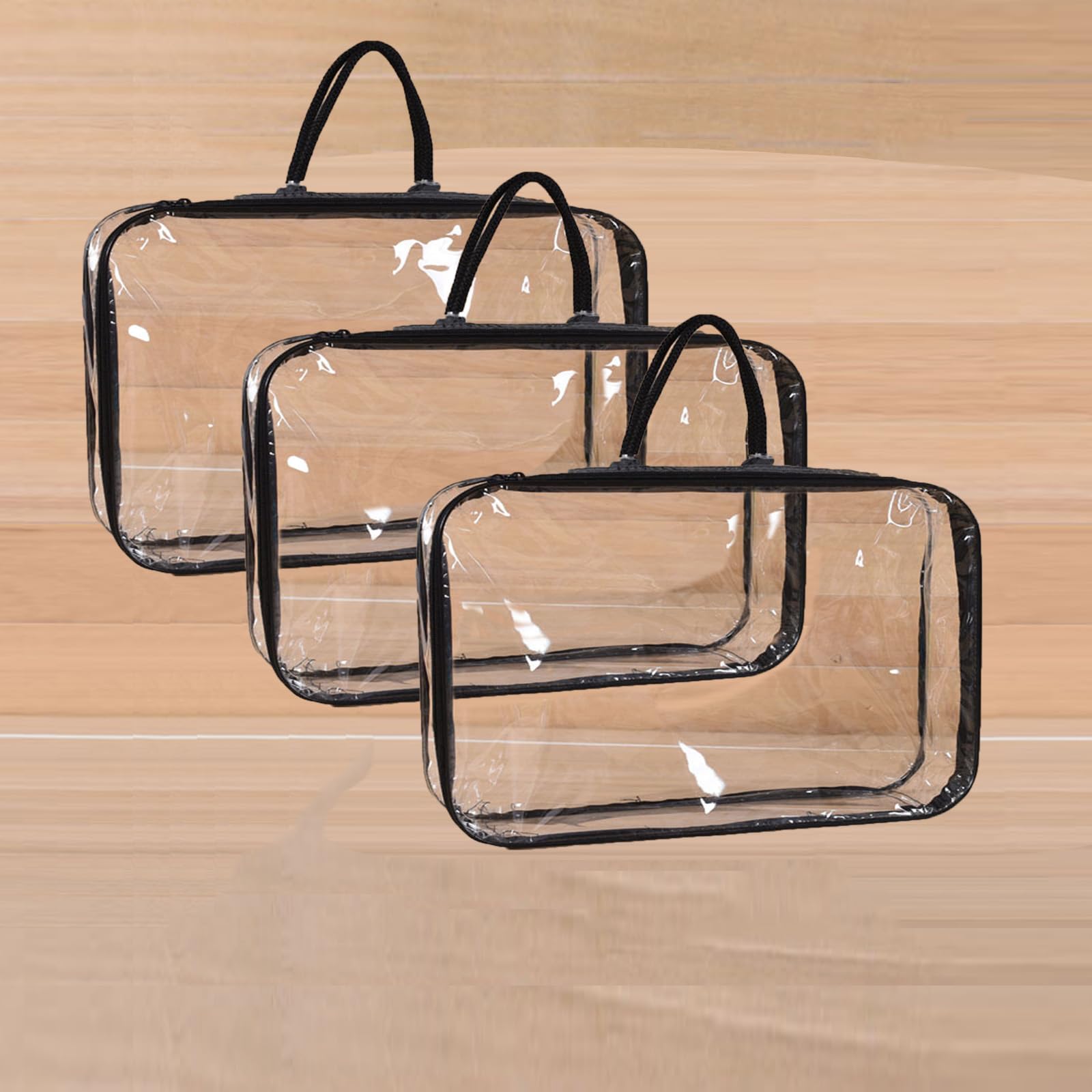 Photo 1 of 2 Packs Yarn Storage Bags, Clear Yarn Storage Organizer with Zippers and Handles, Crochet Yarn Bag Needles, Crochet Hooks, Yarn Balls, Yarn, Clothing & Toys(15.74 x 11.81 x 3.93 Inches)