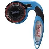 TrueCut My Comfort Rotary Cutter - 60mm Ergonomic Wheel Cutter for Fabric, Quilting, Sewing, Crafting - Left or Right-Handed - Track-and-Guide Ruler - Quilting and Sewing Supplies