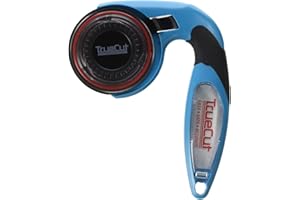 THE GRACE COMPANY TrueCut My Comfort Rotary Cutter - 60mm Ergonomic Wheel Cutter for Fabric, Quilting, Sewing, Crafting - Left or Right-Handed - Track-and-Guide Ruler - Quilting and Sewing Supplies