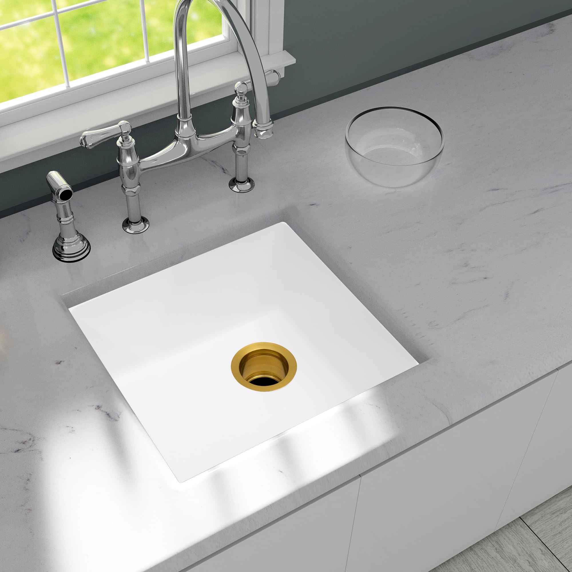 MONSINTA Extended Sink Flange, Gold Deep Garbage Disposal Flange, Sink Flange Fits for 3-1/2