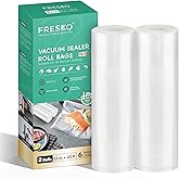 FRESKO Vacuum Sealer Bags Rolls 2 Packs 11" x 20', Commercial Grade Seal a Meal Bags for Storage Food and Sous Vide, BPA Free, Heavy Duty Customized Size Freezer Bags for Vacuum Sealer