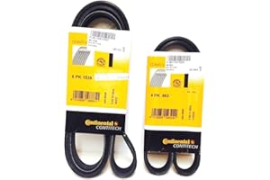 BMW Belts: Alternator-Water Pump-Power Steering Belt + A/C Belt OEM Contitech