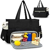 PASMAN Insulated Lunch Bag for Women, 15.6" Laptop Tote with Leakproof Cooler Compartment for Nurse Teacher Work Office and Outdoor