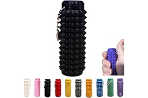 BUCIES Little Ouchies Fidget, Pocket Mini Fidget Toy, Spiky Grippie Stim Keychain, Venting Key Pendant for Anxiety Relief Positive, Novelty Gifts for Friends (Black)