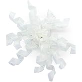 CT CRAFT LLC Iridescent Pearl Metallic Burst Curly Ribbon Bow 4" Wide x 6 Counts Gift Wrapping Pre-Tied Self-Adhesive Tab for Birthday Present Box Wine Bottle Baby Shower Party Christmas Hanukah