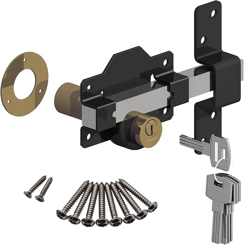Gatemate 1490196 70mm Long Throw Gate Lock Double Locking 5 Keys