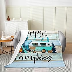 Feelyou Camper Theme All Season,Bed Blanket Happy