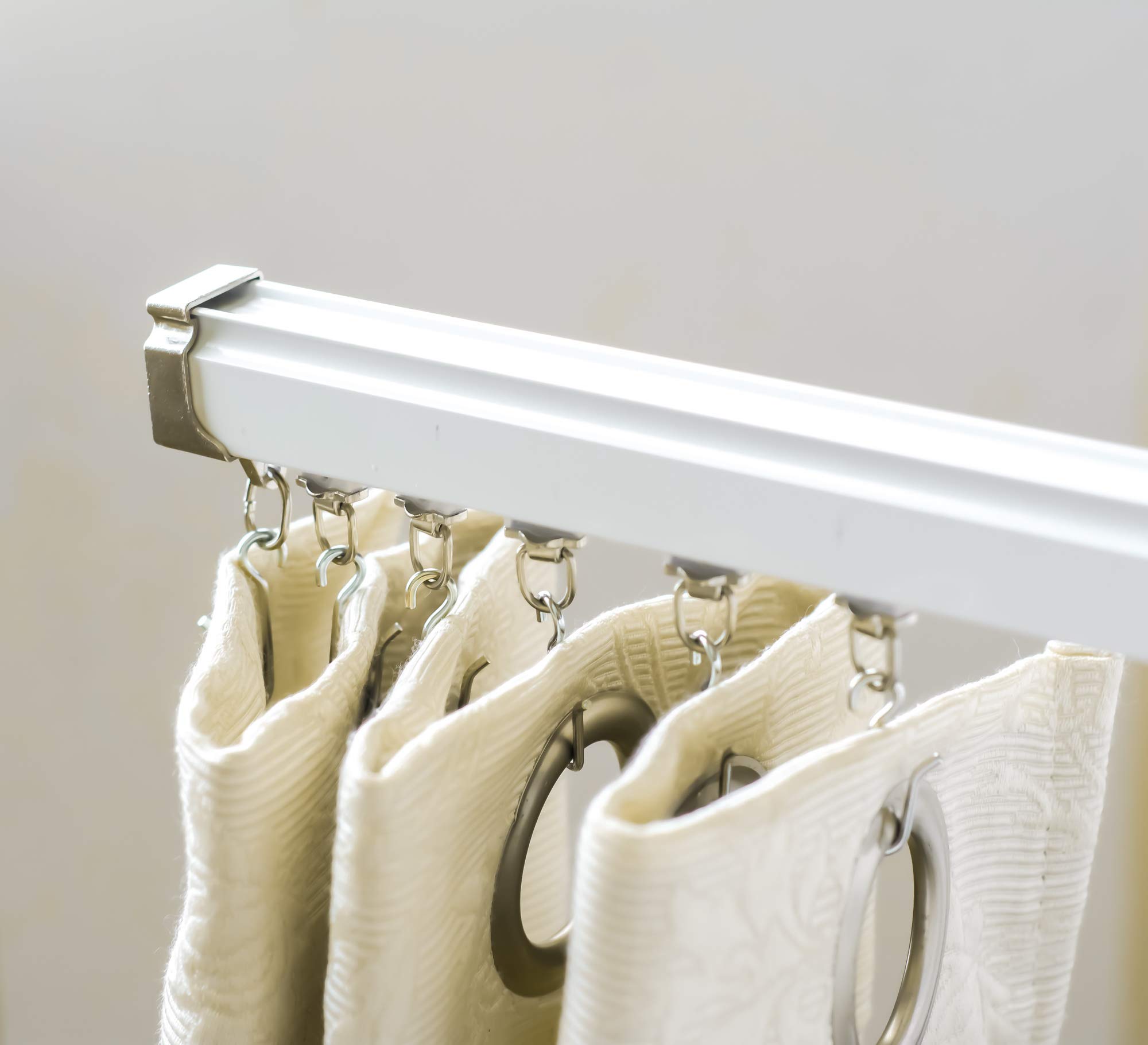 Curtain Track (3ft-9.8ft), Ceiling Track for Curtains,Ceiling or Wall mount Curtain Tracks System, Room Divider-Ceiling Curtain Track Rail for Living Room Bedroom Drop Ceiling Shower-Ceiling Track Set