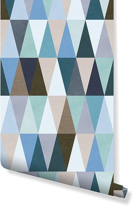 Costacover Wallpaper Removable Wall Hanging Blue Triangle Wall