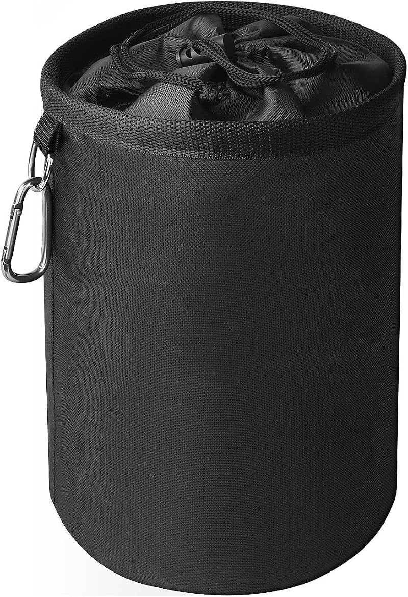 Vicloon Peg Bag Black Large Clothespin Bag with Draw Cord and Hook