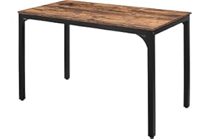 MUPATER Industrial Dining Table Desk with Adjustable Footpad for Kitchen and Living Room, 47.2''L x 23.6''W x 29.5''H, Rustic Brown