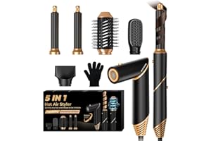 TRYLATER 5 in 1 Blow Dryer Brush,Hair Dryer Brush with Detachable Air Styler,Negative Ionic Magic Hair Styler,Hot Air Brush for Women Volumizer,Straightener,Drying