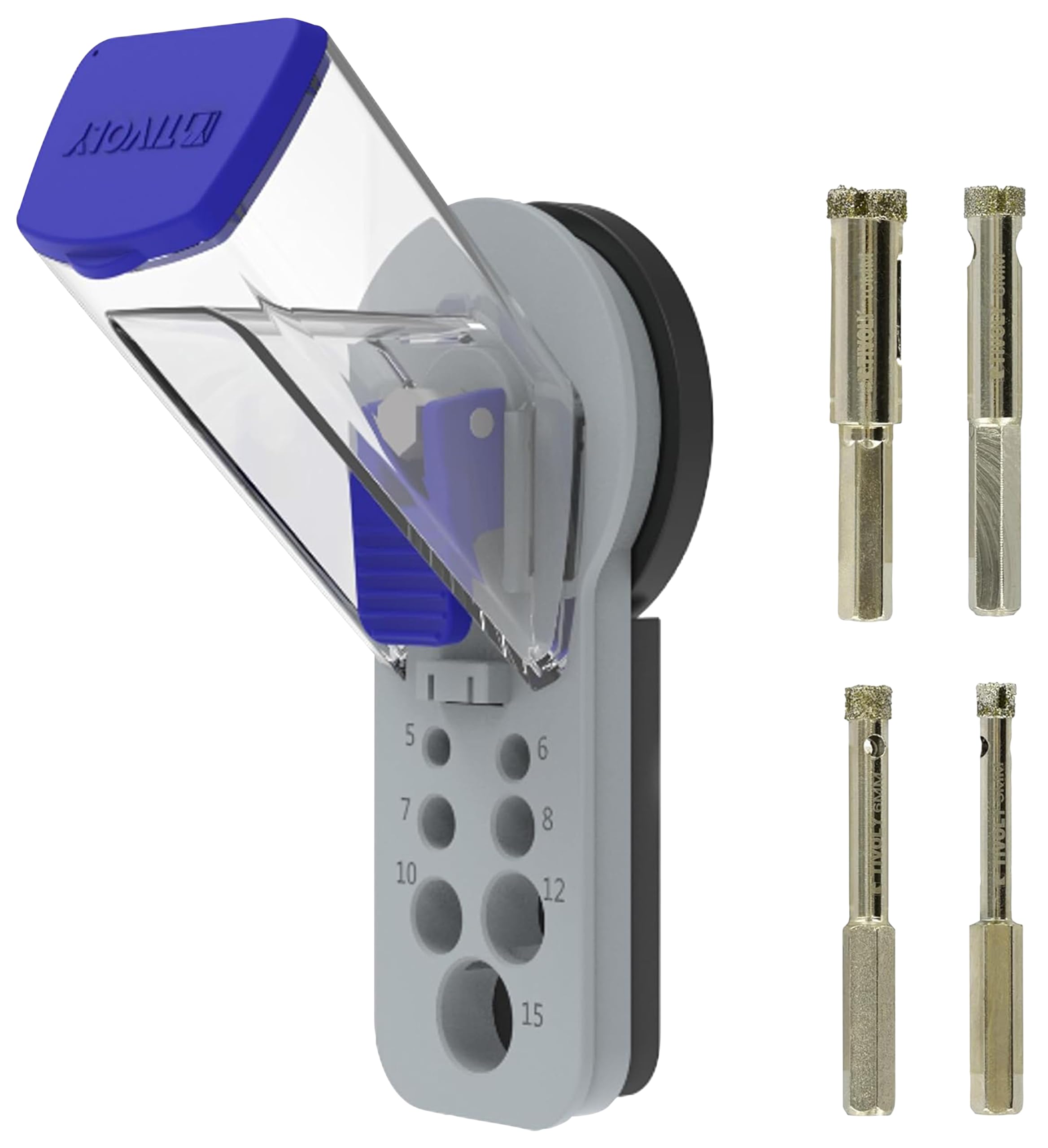 Tivoly 12000820002 5-Piece Drill Bit Set for Tile/Ceramic Grass + Guide