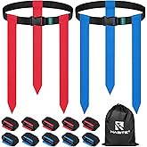 HASITE Flag Football Belts, 2/4/10/14/20 pcs of Adjustable Flag Football Set with Flags, Suitable for Youth Adults and Kids